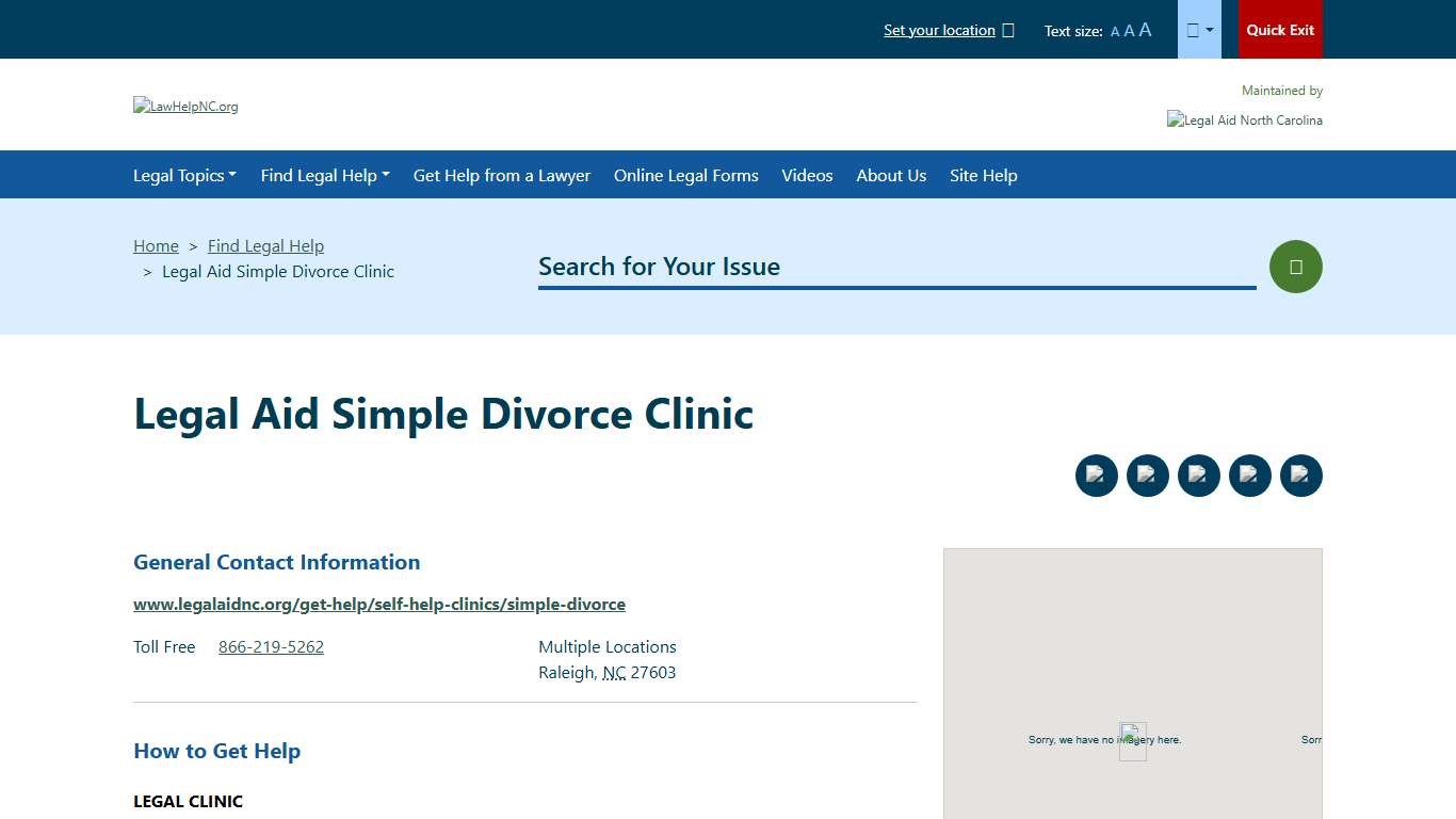 Legal Aid Simple Divorce Clinic Family and Juvenile - Divorce Welcome to LawHelpNC.org A guide to free and low cost legal aid, assistance and services in North Carolina